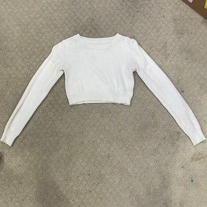 shein size xs US 2 cream cropped tight long sleeve sweater